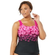 Swimsuits for All Women's Plus Size Chlorine Resistant Classic Tankini Top